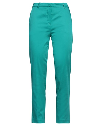 EMMA & GAIA Casual trouser Emerald green 97% Cotton, 3% Elastane