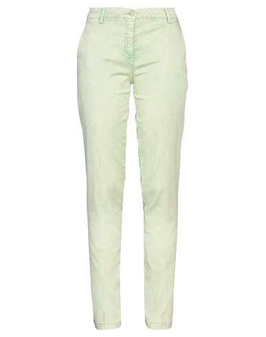 TRU TRUSSARDI Casual pants Light green 60% Cotton, 37% Lyocell, 3% Elastane