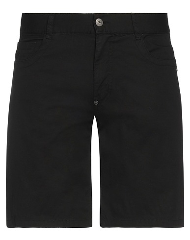BIKKEMBERGS Shorts & Bermuda Black 87% Cotton, 11% Linen, 2% Elastane