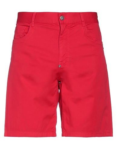 BIKKEMBERGS Shorts & Bermuda Red 87% Cotton, 11% Linen, 2% Elastane