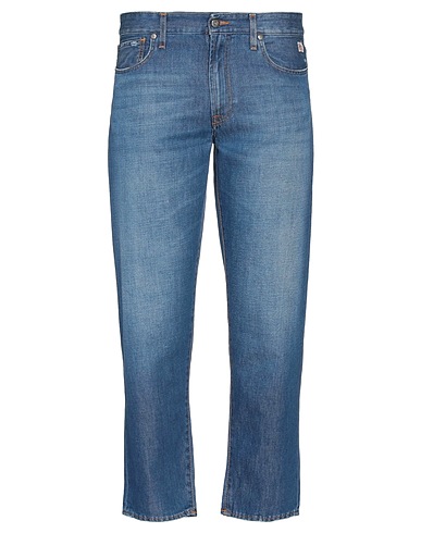 ROŸ ROGER'S Denim trousers Blue 67% Cotton, 33% Linen