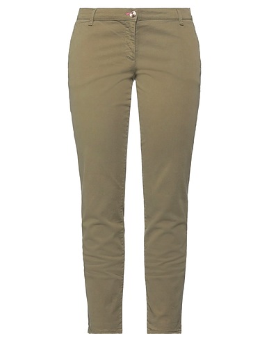TRUSSARDI JEANS Casual pants Military green 98% Cotton, 2% Elastane