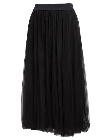 FABIANA FILIPPI Midi skirt Black 100% Polyamide, Acetate, Silk