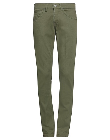 DONDUP Denim trousers Military green 97% Cotton, 3% Elastane