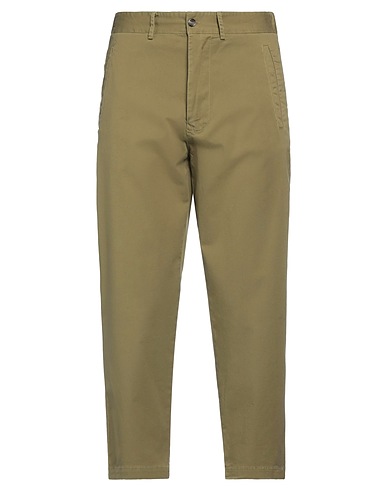 ..,BEAUCOUP Casual trouser Military green 97% Cotton, 3% Elastane