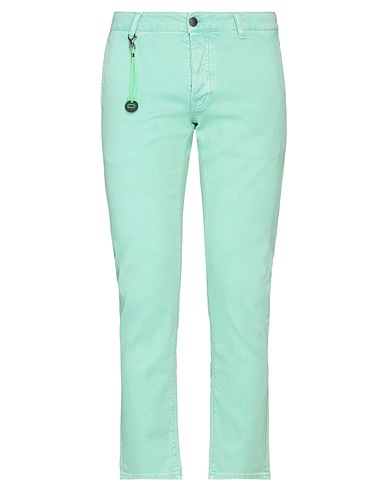 MC DENIMERIE Denim pants Light green 99% Cotton, 1% Elastane