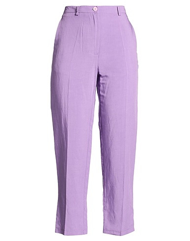 VICOLO Casual trouser Lilac 65% Viscose, 35% Linen