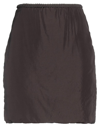 BOTTEGA VENETA Mini skirt Dark brown 84% Viscose, 16% Silk, Cotton, Polyamide