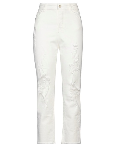 SONIA DE NISCO Pantaloni jeans Bianco 97% Cotone, 3% Elastan