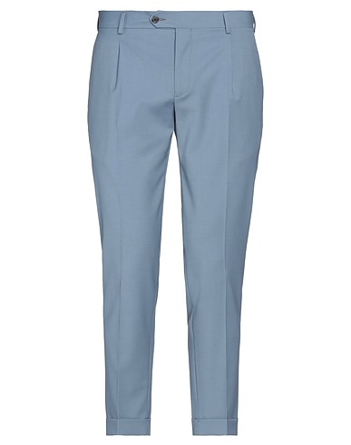 TAKESHY KUROSAWA Casual pants Pastel blue 54% Polyester, 44% Wool, 2% Elastane