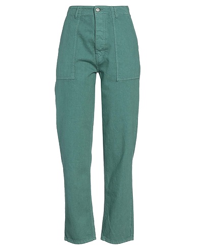 PLEASE Denim trousers Green 100% Cotton