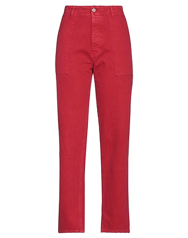 PLEASE Denim trousers Red 100% Cotton