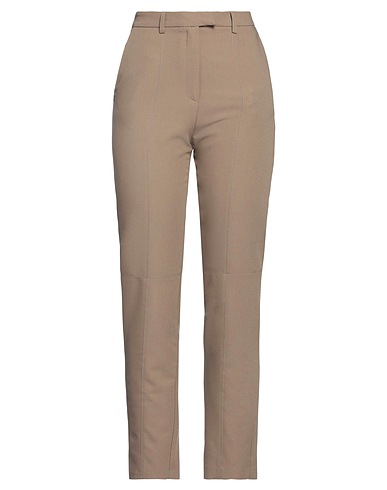MANILA GRACE Casual trouser Khaki 75% Polyester, 23% Viscose, 2% Elastane