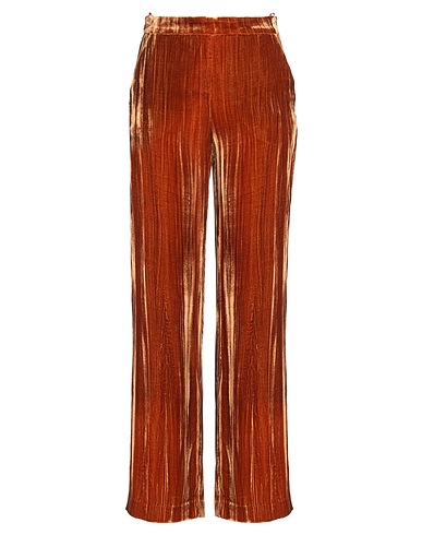 MALÌPARMI Casual pants Brown 82% Viscose, 18% Silk