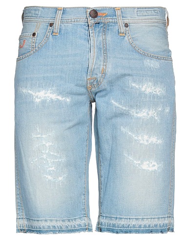 JACOB COHЁN Denim shorts Blue 64% Cotton, 36% Linen