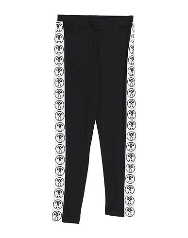 MOSCHINO TEEN Leggings Black 95% Cotton, 5% Elastane