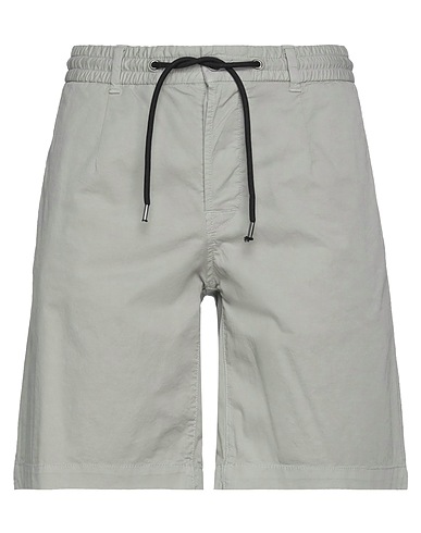 BIKKEMBERGS Shorts & Bermuda Light grey 82% Cotton, 15% Linen, 3% Elastane