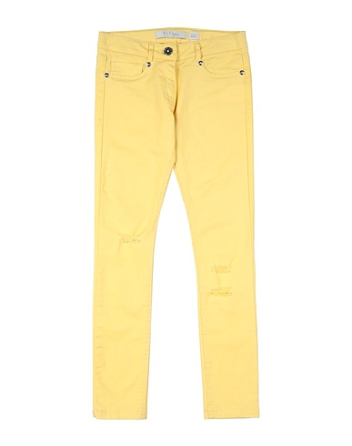 ELSY Casual trouser Yellow 97% Cotton, 3% Elastane
