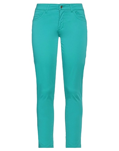 LIU •JO Casual trouser Emerald green 96% Cotton, 4% Elastane