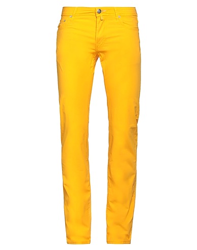 JACOB COHЁN Casual trouser Yellow 97% Cotton, 3% Elastane