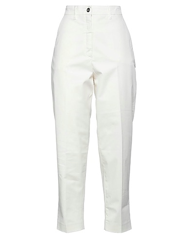 2W2M Casual pants Ivory 98% Cotton, 2% Elastane