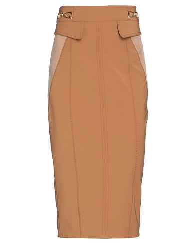 ELISABETTA FRANCHI Midi skirt Camel 84% Polyamide, 16% Elastane, Viscose