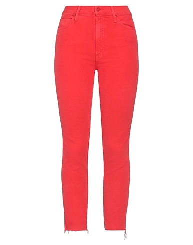MOTHER Pantaloni jeans Rosso 58% Cotone, 40% Lyocell, 2% Elastan