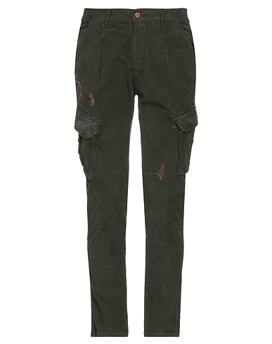 GREY DANIELE ALESSANDRINI Casual pants Military green 97% Cotton, 3% Elastane