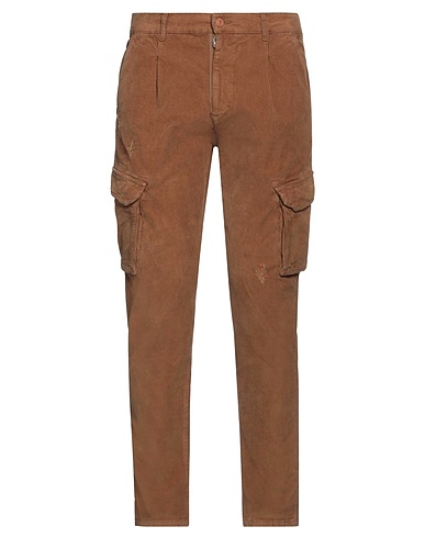 GREY DANIELE ALESSANDRINI Casual trouser Camel 97% Cotton, 3% Elastane