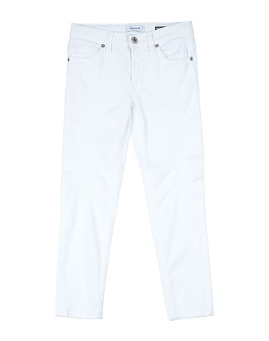 DONDUP Denim pants White 92% Cotton, 6% Elastomultiester, 2% Elastane