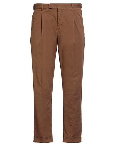 PT Torino Casual trouser Chocolate brown 98% Cotton, 2% Elastane