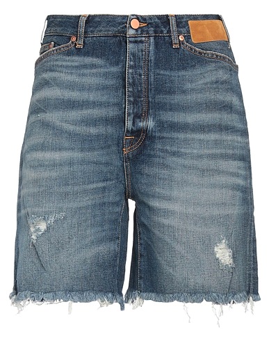 PALM ANGELS Denim shorts Blue 98% Cotton, 2% Elastane, Leather, Polyester