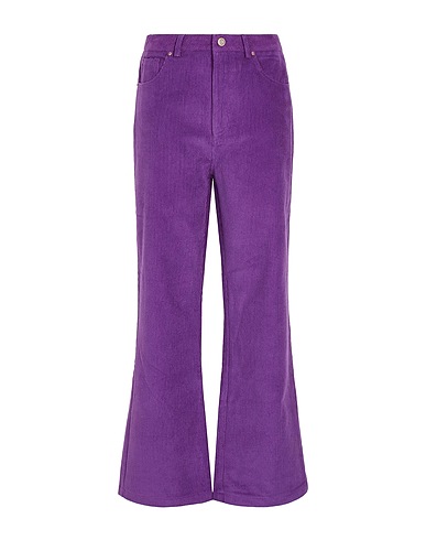 8 by YOOX Casual pants CORDUROY RELAXED STRAIGHT PANTS Purple 97% Organic cotton, 3% Elastane