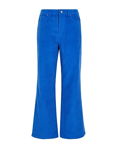 8 by YOOX Casual pants CORDUROY RELAXED STRAIGHT PANTS Bright blue 97% Organic cotton, 3% Elastane