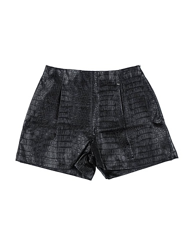 KOCCA Shorts & Bermuda Black 100% Polyurethane coated, Viscose, Polyester