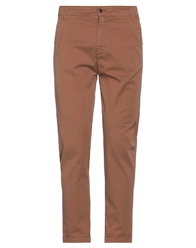 STILOSOPHY Casual trouser Brown 98% Cotton, 2% Elastane