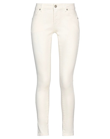 DIXIE Denim trousers Ivory 75% Cotton, 23% Polyester, 2% Elastane