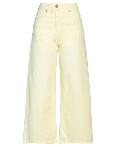EXTE Denim trousers Pastel yellow 98% Cotton, 2% Elastane