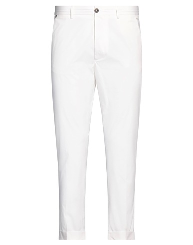 MESSAGERIE Casual pants Off white 97% Cotton, 3% Elastane