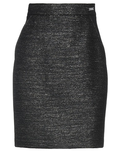 CLAUS TYLER Mini skirt Black 99% Virgin Wool, 1% Metallic fiber