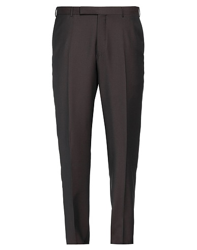 ZEGNA Casual trouser Dark brown 95% Wool, 5% Silk
