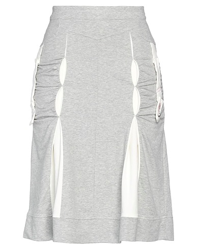 ELISA CAVALETTI by DANIELA DALLAVALLE Midi skirt Light grey 95% Cotton, 5% Elastane