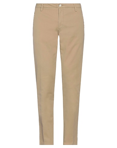 AGLINI Casual pants Beige 97% Cotton, 3% Elastane