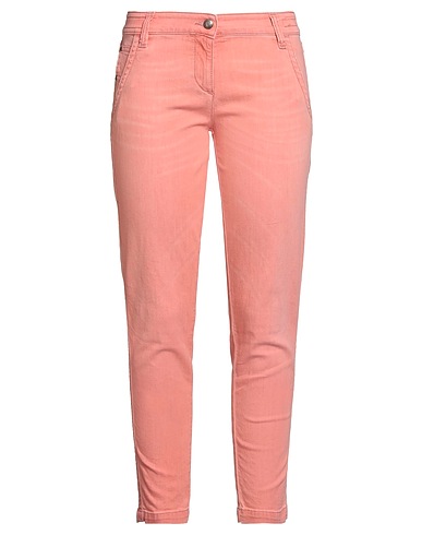 JACOB COHЁN Denim trousers Salmon pink 98% Cotton, 2% Elastane