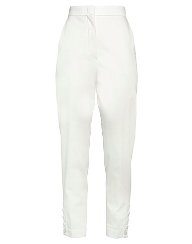 MAX MARA Casual trouser White 98% Cotton, 2% Elastane, Polyester