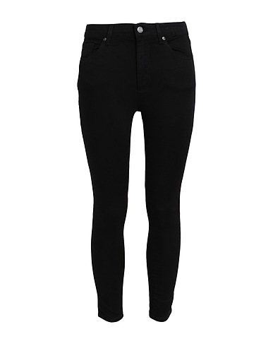 TOPSHOP Denim pants Black 90% Cotton, 8% Polyester, 2% Elastane