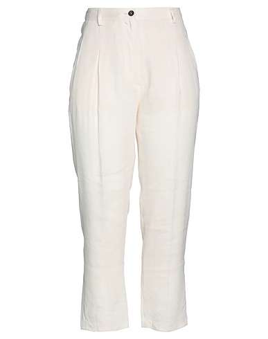 TELA Casual trouser Ivory 50% Viscose, 48% Linen, 2% Elastane