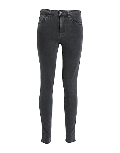 TOPSHOP Denim trousers Black 87% Cotton, 10% Polyester, 3% Elastane