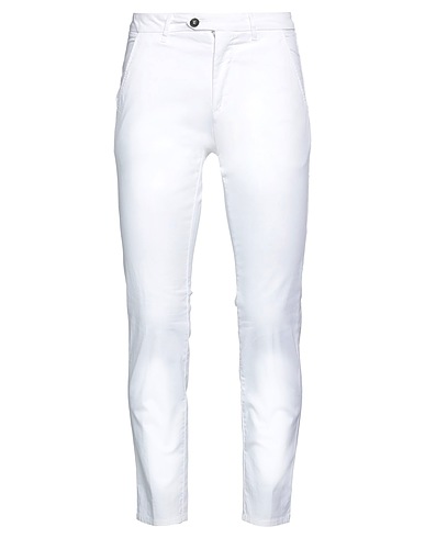 ROŸ ROGER'S Casual trouser White 97% Cotton, 3% Elastane