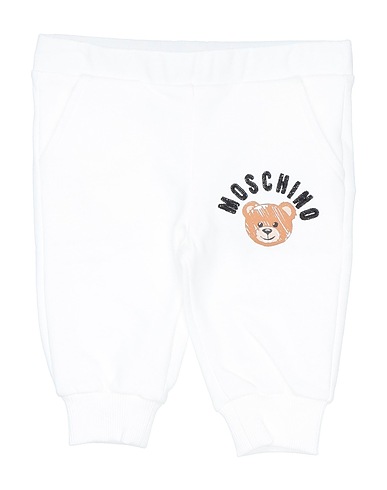 MOSCHINO BABY Casual pants White 100% Organic cotton, Elastane, Polyester